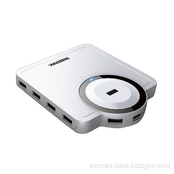 USB2.0 10-port Hub with Power Adapter with Over-current Detection and Safety